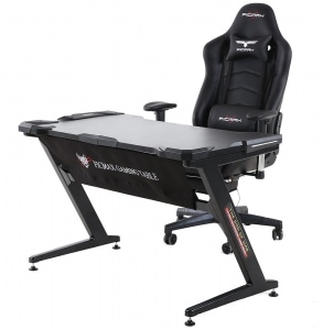 Ficmax Z-shaped Gaming Desk with LED