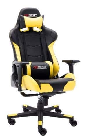 OPSEAT Master Series 2018 PC Gaming Chair Racing Seat Computer Gaming Desk Office Chair - Yellow-Best Gaming Chairs For Big Guys & Heavy Duty Persons